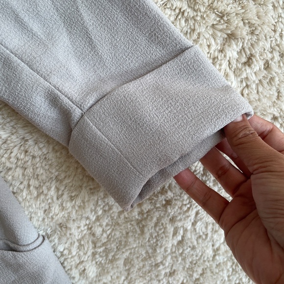 ARITZIA Wilfred Size 4 Chevalier Open Front Jacket Blazer Gray Crepe Lightweight - Picture 6 of 9